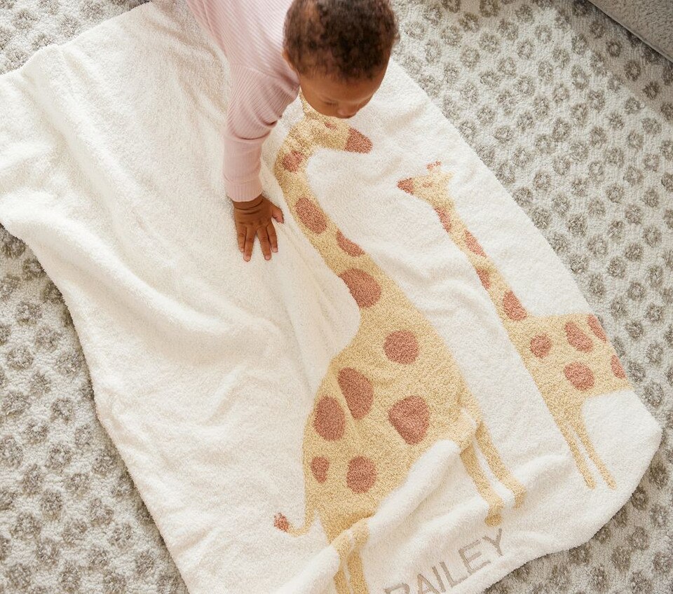 Fuzzy Giraffe Baby Blanket Pottery Barn Kids AU